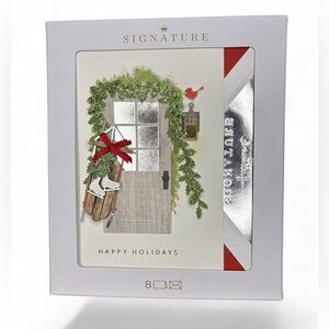 Hallmark Signature Festive Greeting Cards box of 8. Happy Holidays!